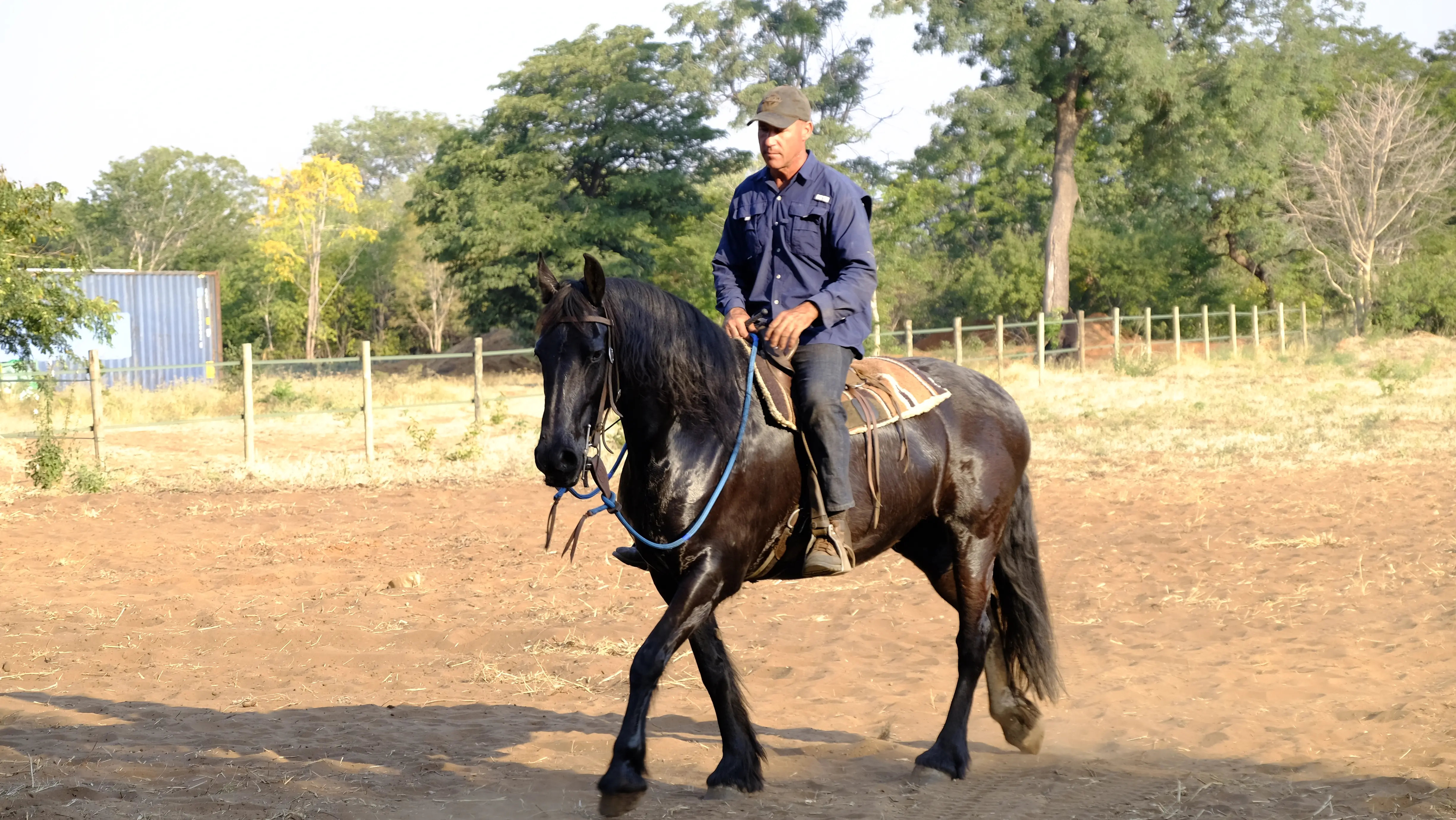 Kruger Snyman riding and training a horse.